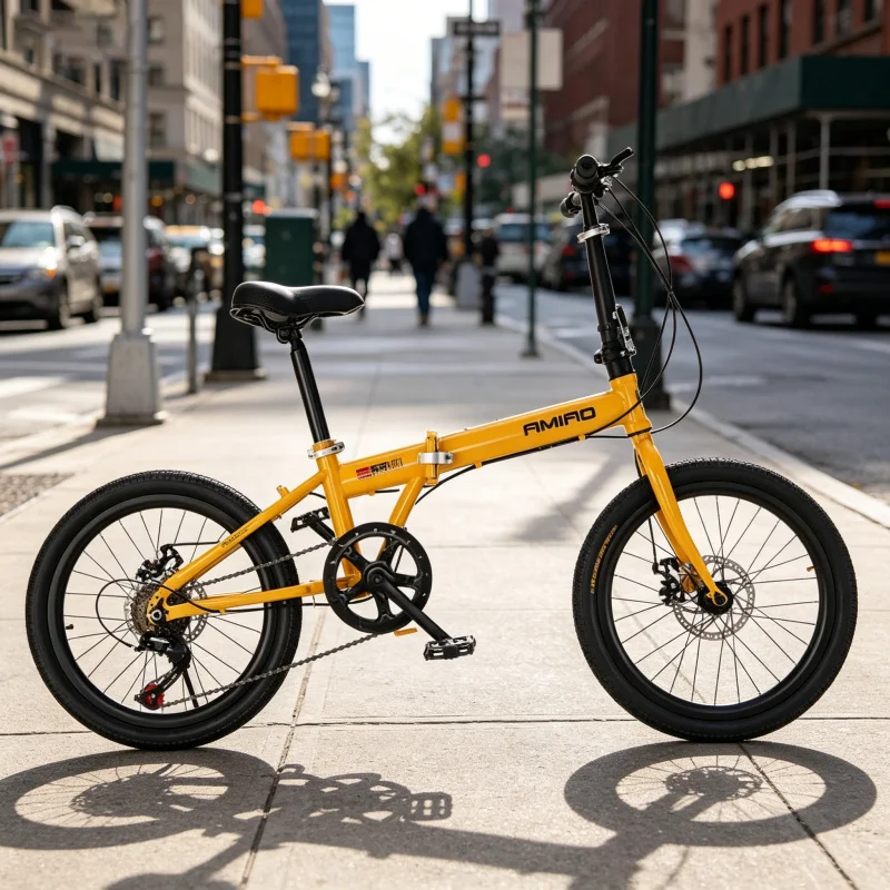 Commuter Biking - 20 İnç Sarı Tellerli Katlanır Bisiklet
