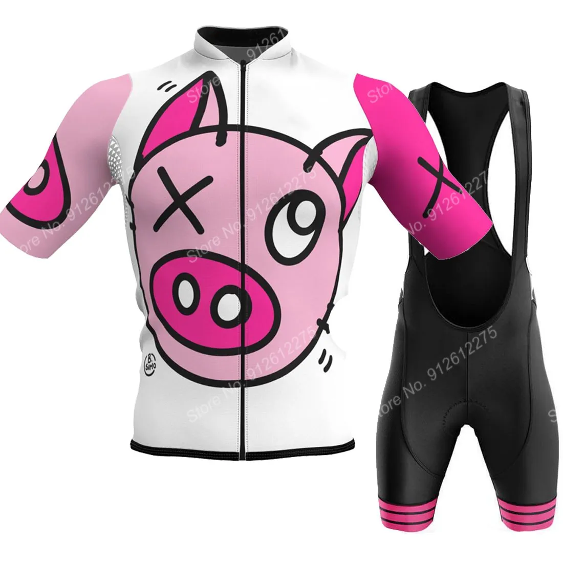 Cycling Commuter Clothing - Set karikatür komik domuz 2023 bisiklet
