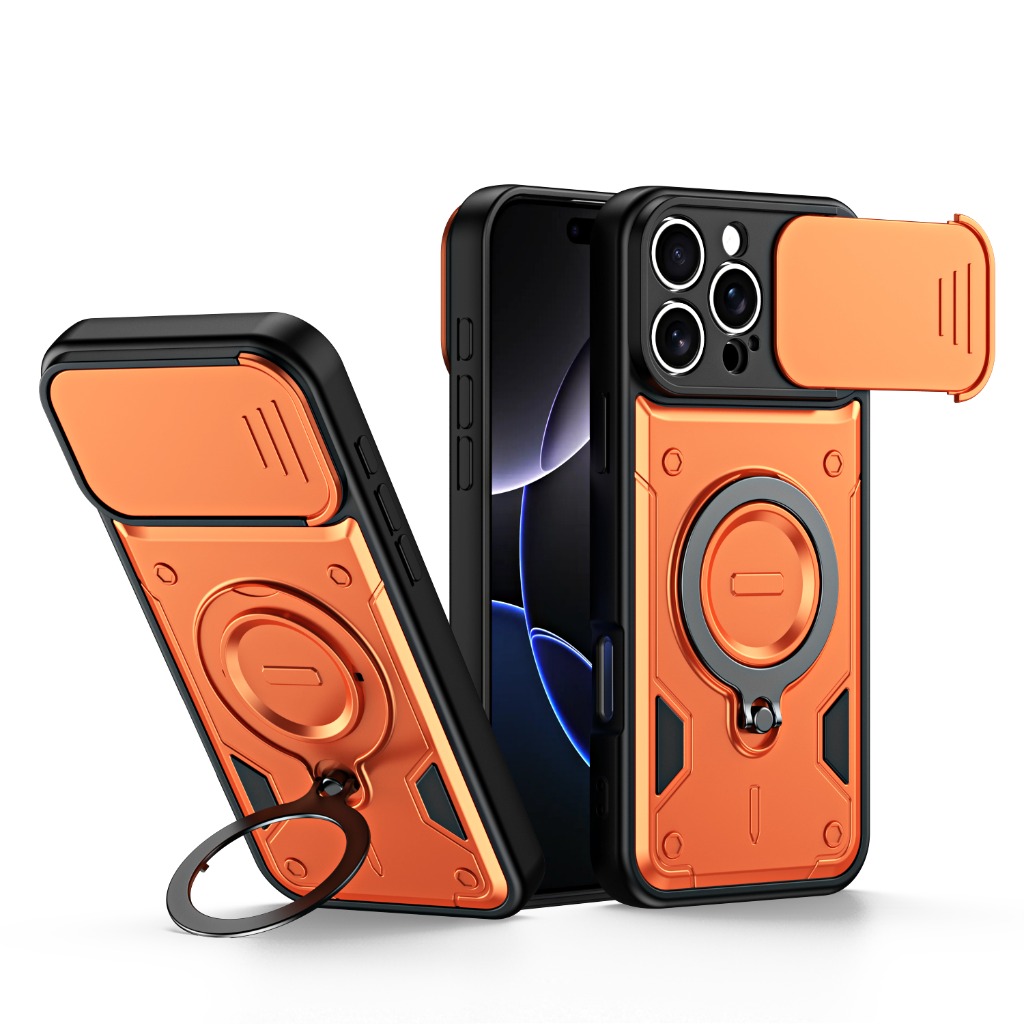 Kickstand Adjustable - Zırhlı Darbeye Dayanıklı Telefon Kılıfı, Sürgülü