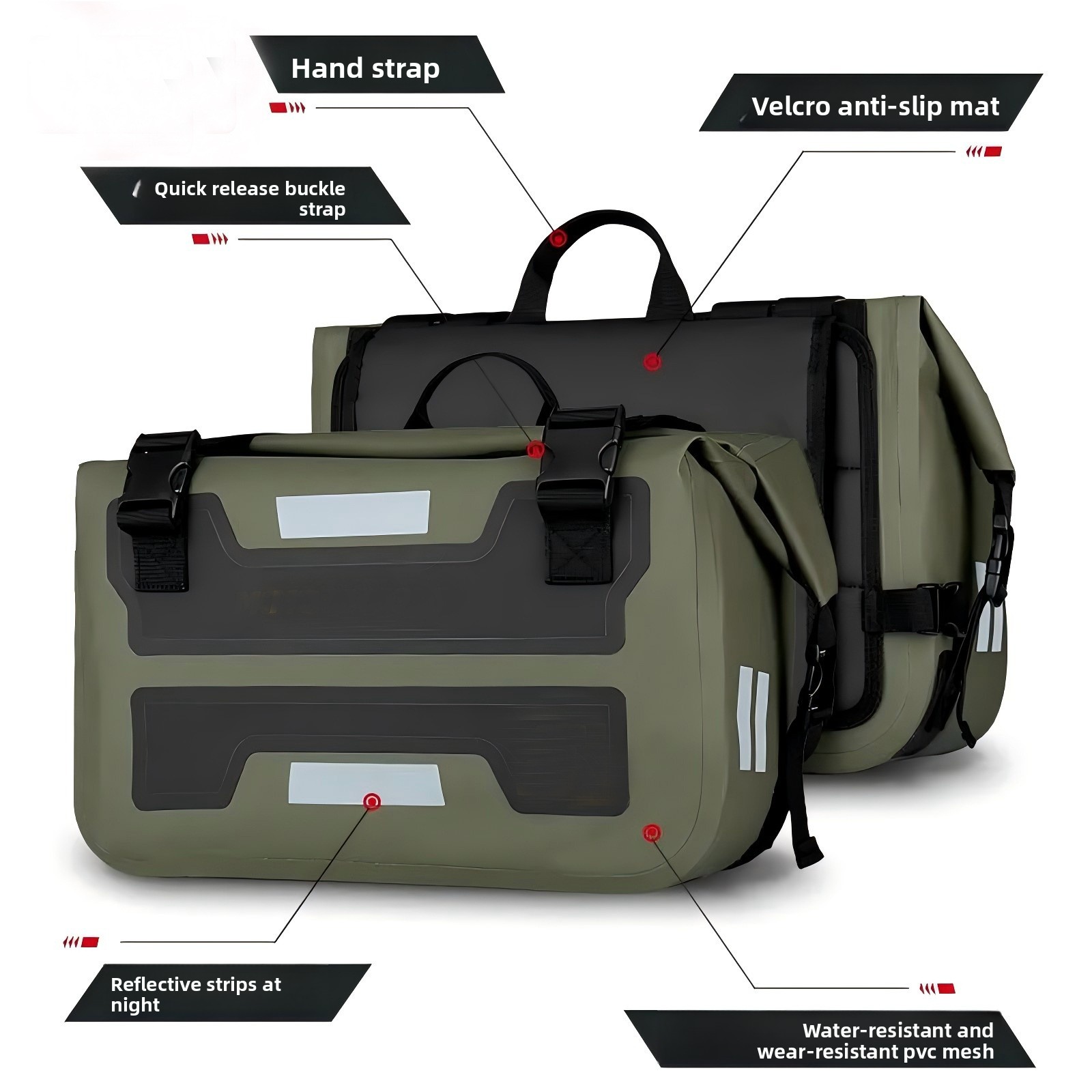 Panniers Waterproof Rear - 30L x2 Motosiklet Sele Çantaları Su